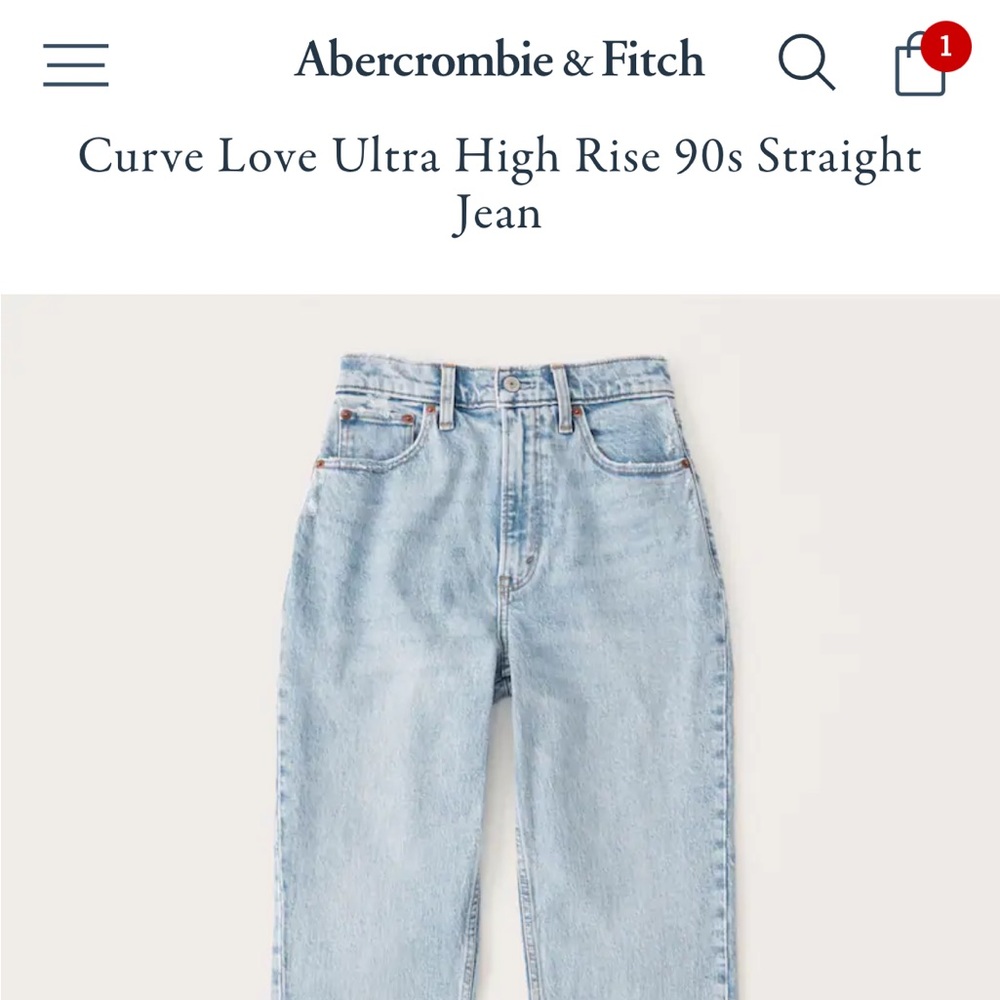 Abercrombie and Fitch curve love 90s straight leg size 23